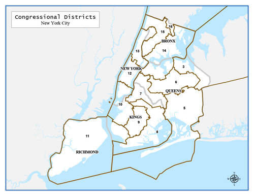 NYC Congressional Districts Map